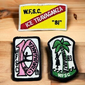 VTG Wyandotte MI Figure Skating WFSC Patch Lot 3 Ice Travaganza 1981 1982 1983